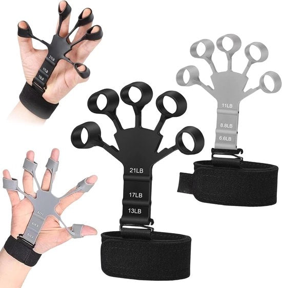 Manubriatore Estensibile - 6,6LB - 21LB - Manubriatore con 2 Dita Trainer - Set di 2 Manubriatori per Braccio Inferiore