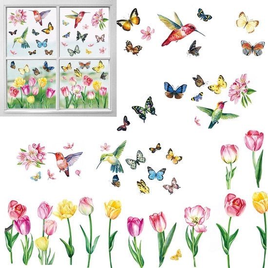 10 pezzi di adesivi a forma di vaso di fiori con ruote - adesivi decorativi per bidone della spazzatura - per muri, porte, frigorifero (colorati)