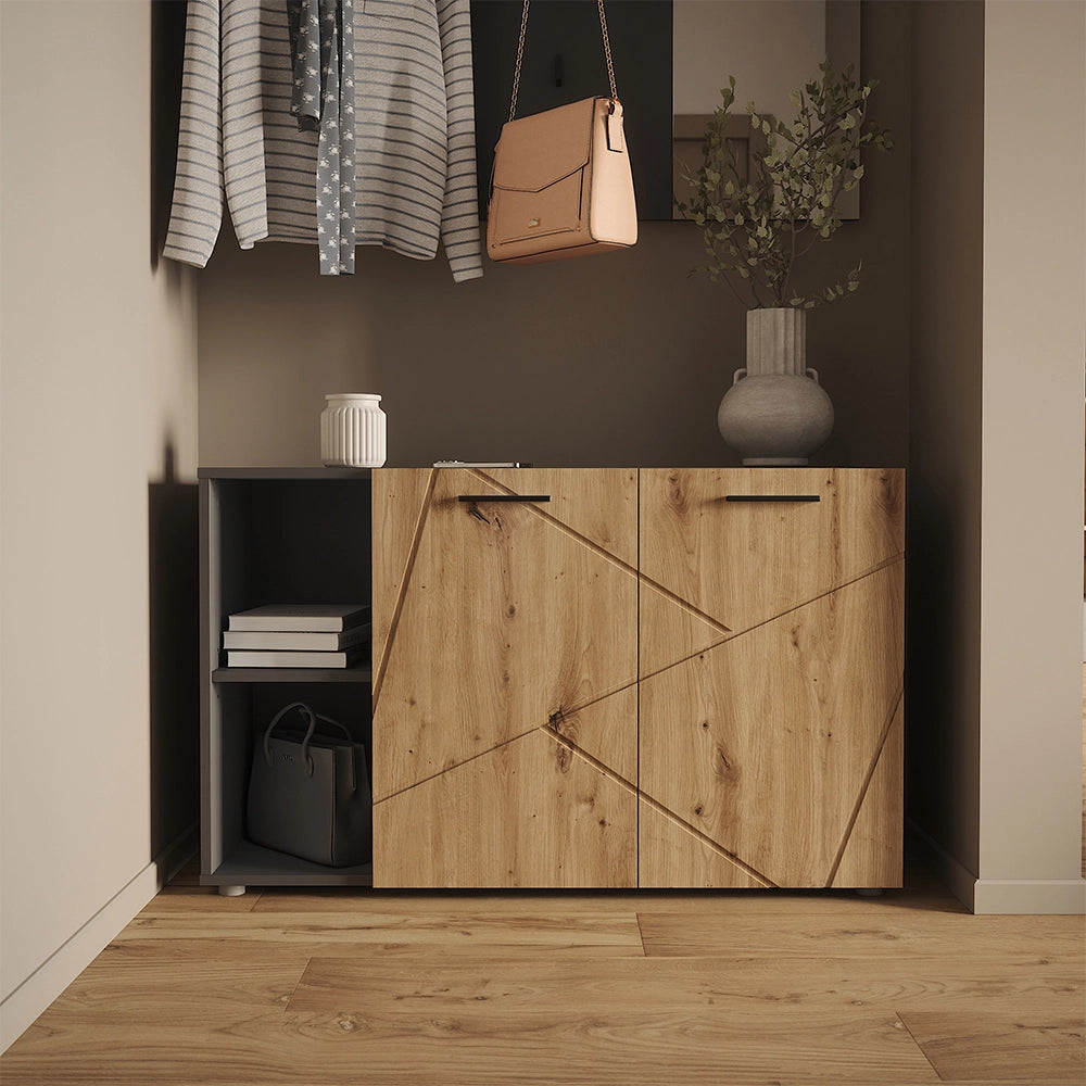 Vicco Mobile porta scarpe Antracite/Artisan 106 x 63 cm con 2 porte