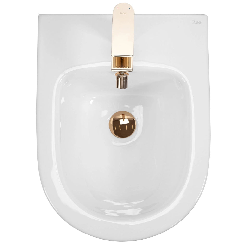 Bidet Sospeso Rea Carlo Mini White Gold Edge