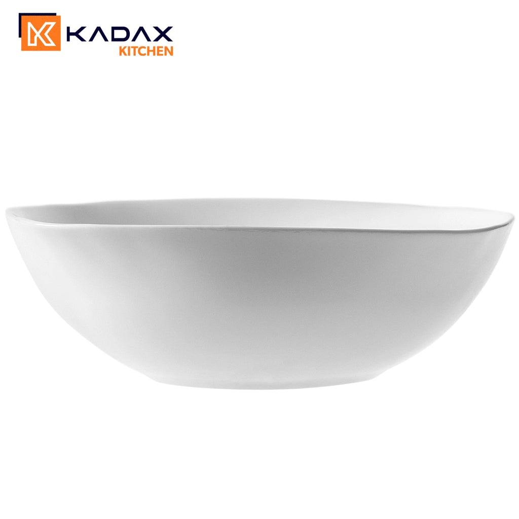 Ciotola in vetro KADAX per insalata, snack, insalata, 19 cm, ciotola per zuppa, bianca
