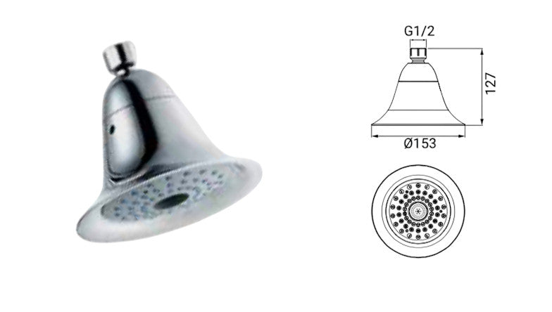 Soffione doccia in abs 2 getti a risparmio acqua