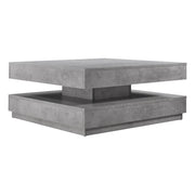 Tavolino da Caffè Florenz con Piano Girevole per Salotto Soggiorno 76 x 76 x 38 cm - Effetto Cemento [en.casa]