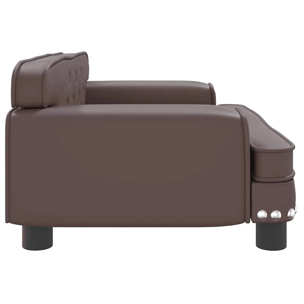 Divano letto per cani comodo 70 x 45 x 30 cm in similpelle marrone 02_0042826