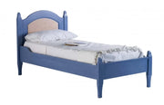 Letto singolo arte povera blu e miele legno 103x210x106 (2231) - Mobili 2G