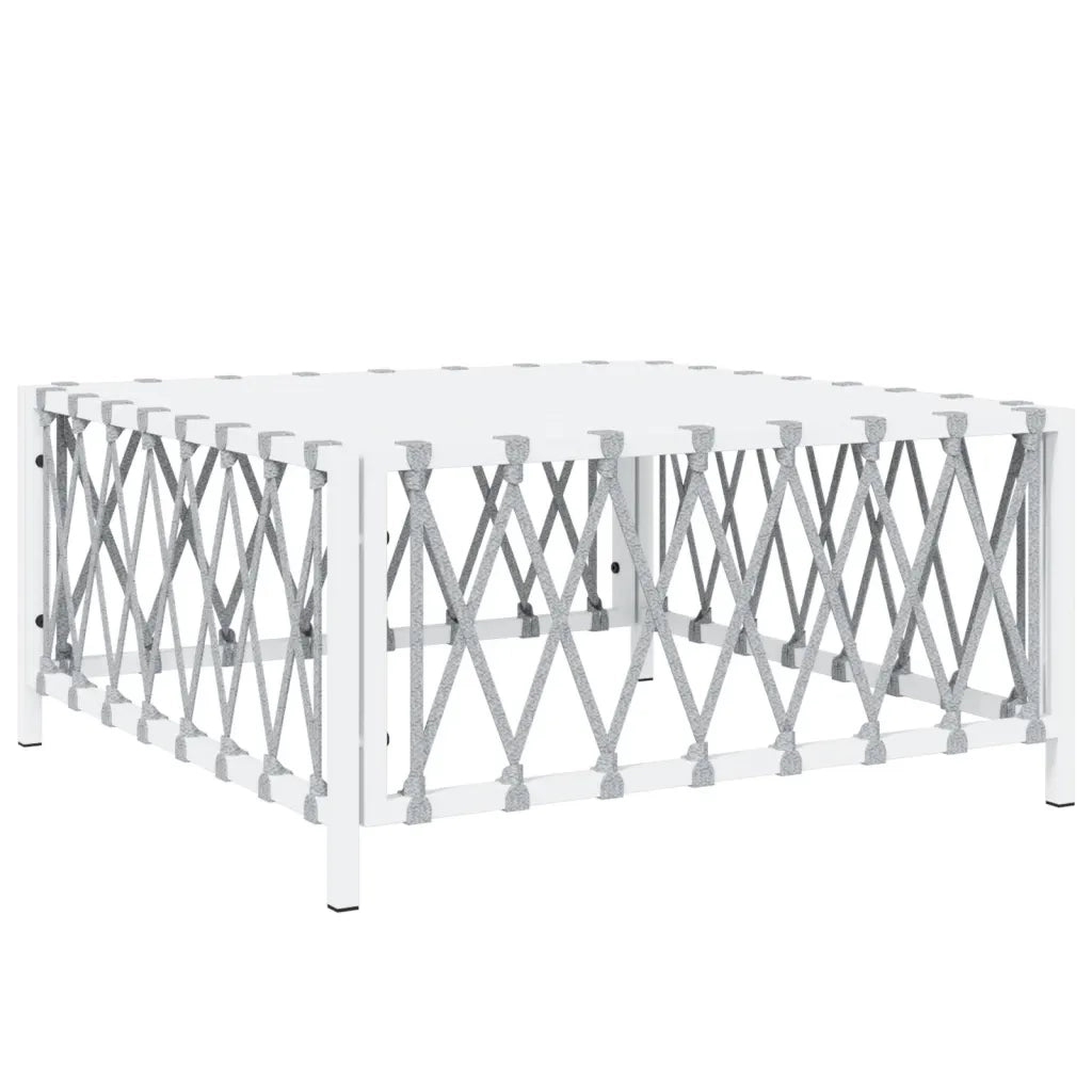 Set Salotto da Giardino 5 pz con Cuscini in Acciaio Bianco 3186822