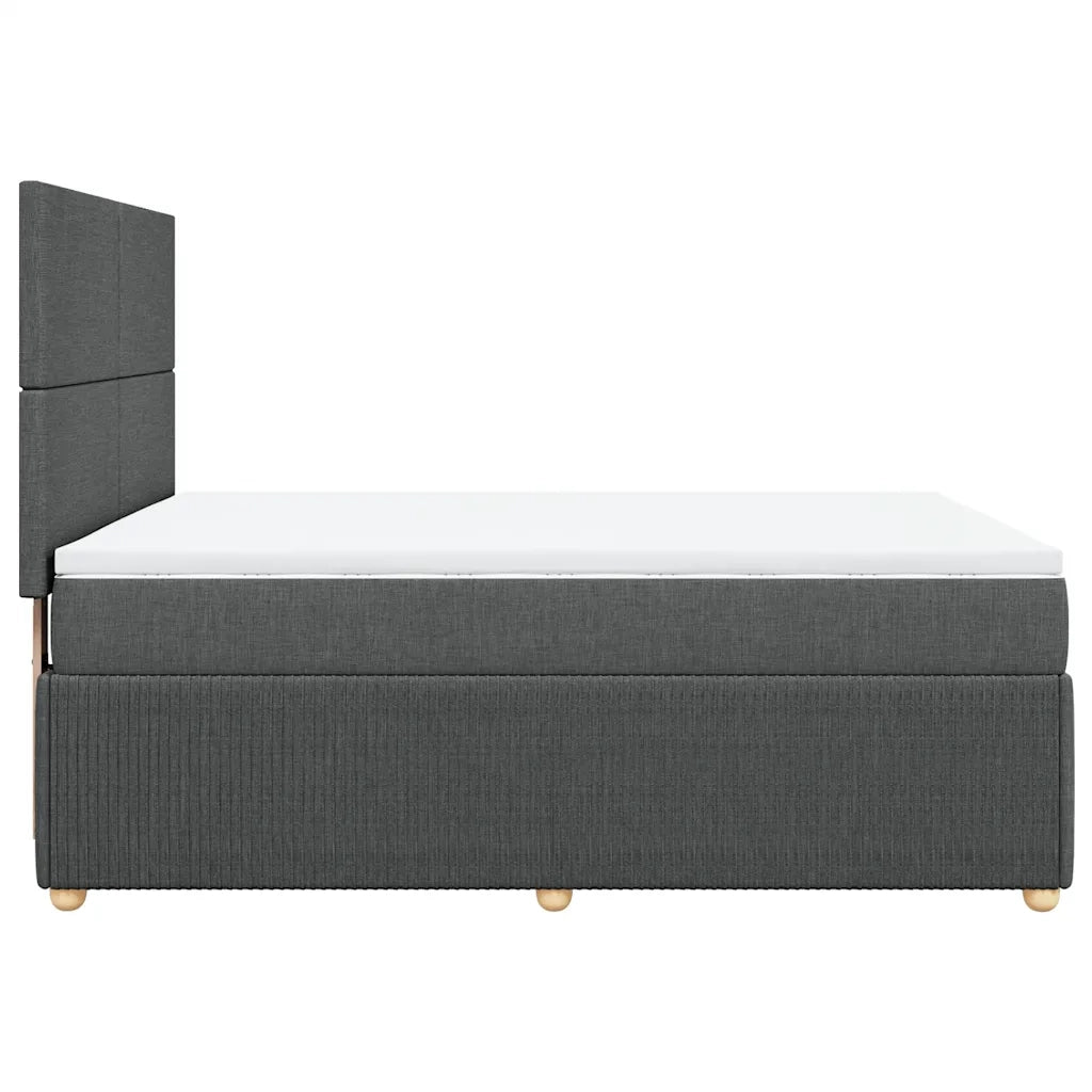 Giroletto a Molle con Materasso Grigio Scuro 140x200cm Tessuto
