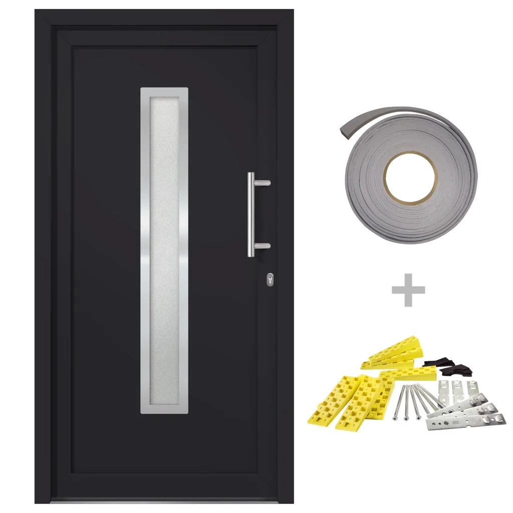 Porta di Ingresso Antracite 98x208 cm 279244