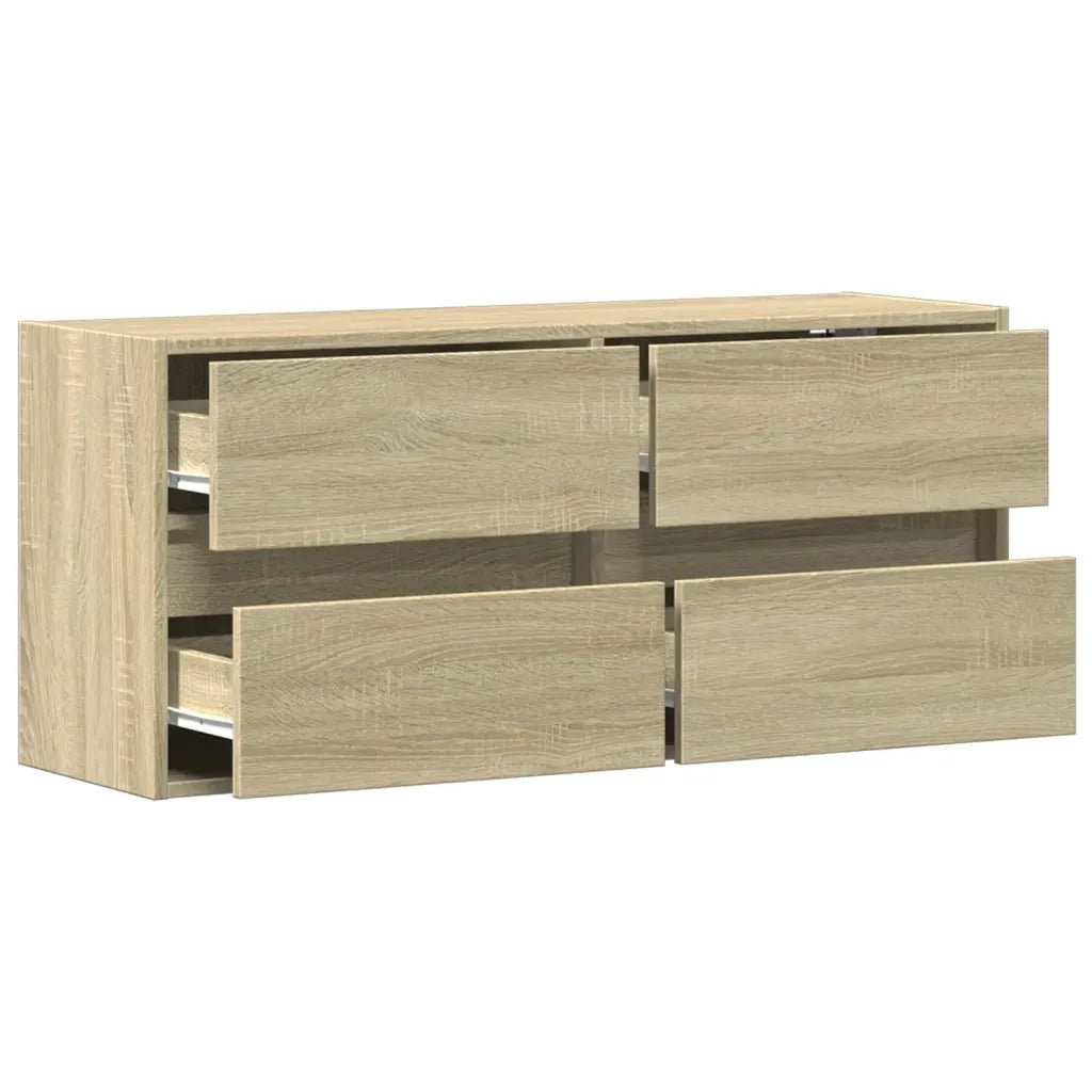 Mobile TV a Parete con Luci LED Rovere Sonoma 100x31x45 cm