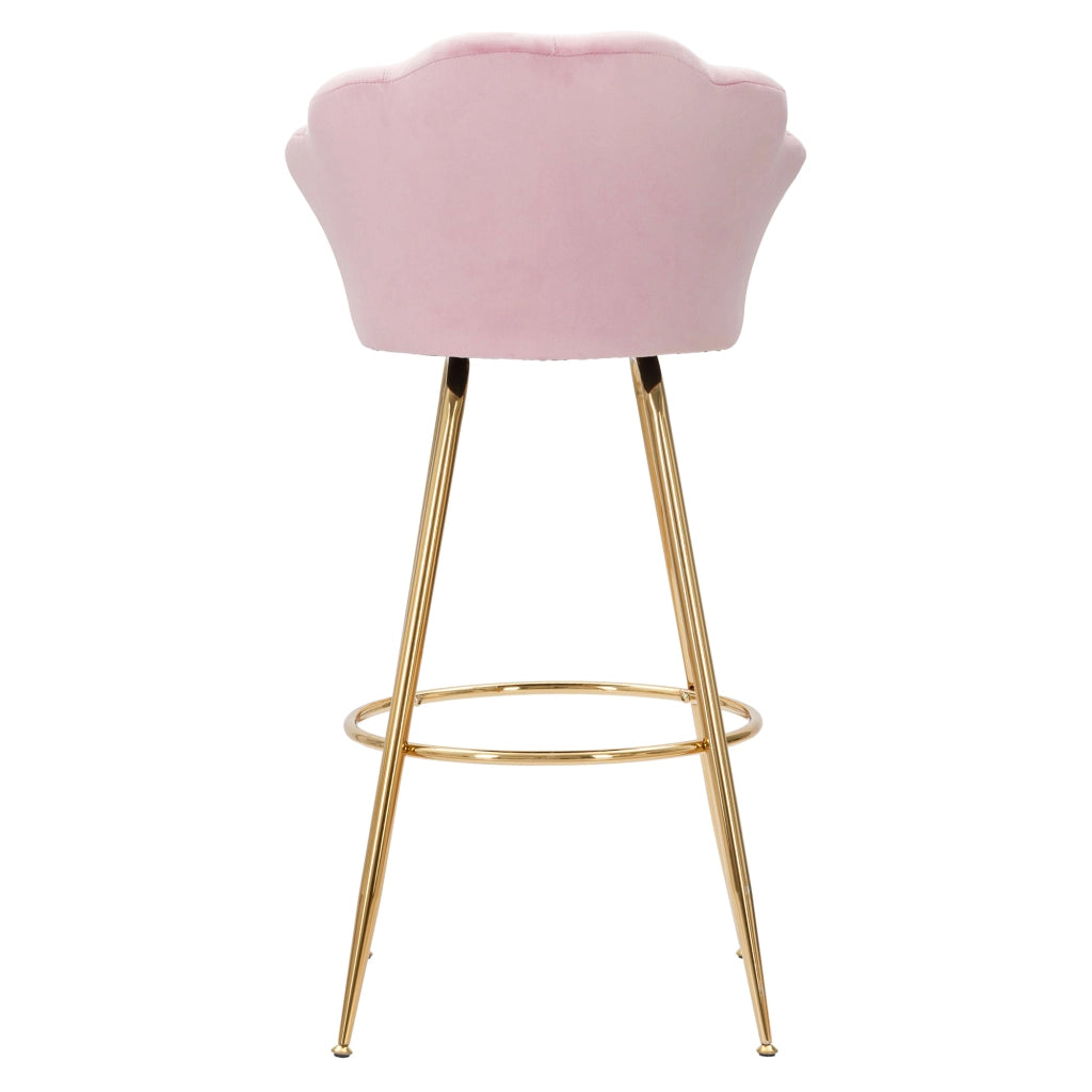 Tequis, Sgabello Rivestimento in Velluto, 55x53x110h cm Rosa