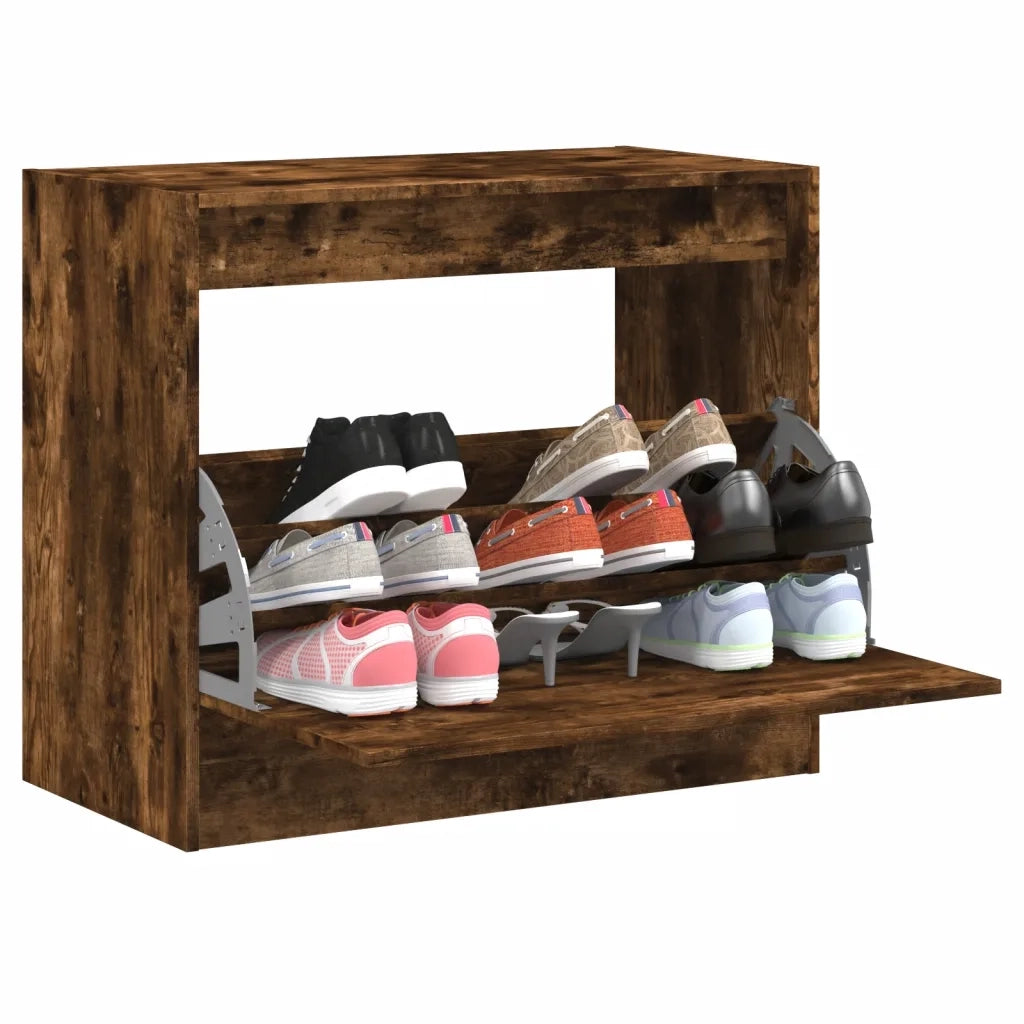Scarpiera | Mobile per scarpe Rovere Fumo 80x42x69 cm in Legno Multistrato