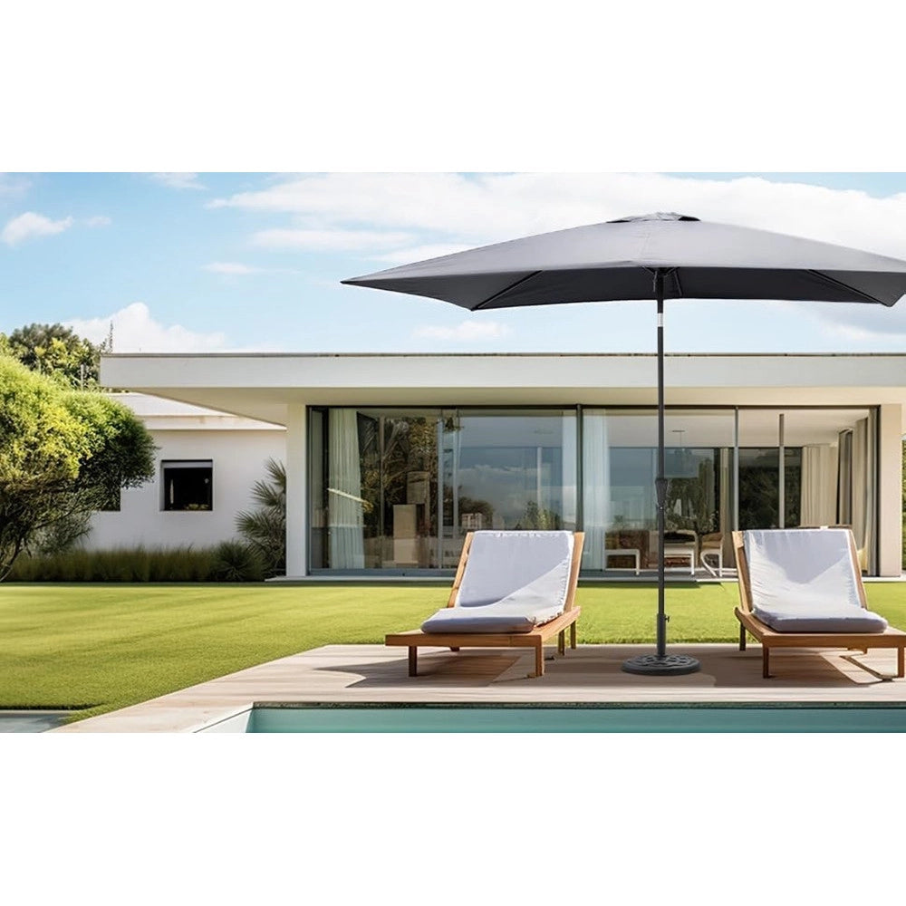 Trade Shop - Base Per Ombrellone Supporto Rotondo Per Patio Esterno Resistente ø46xh33cm Nero 016595 -