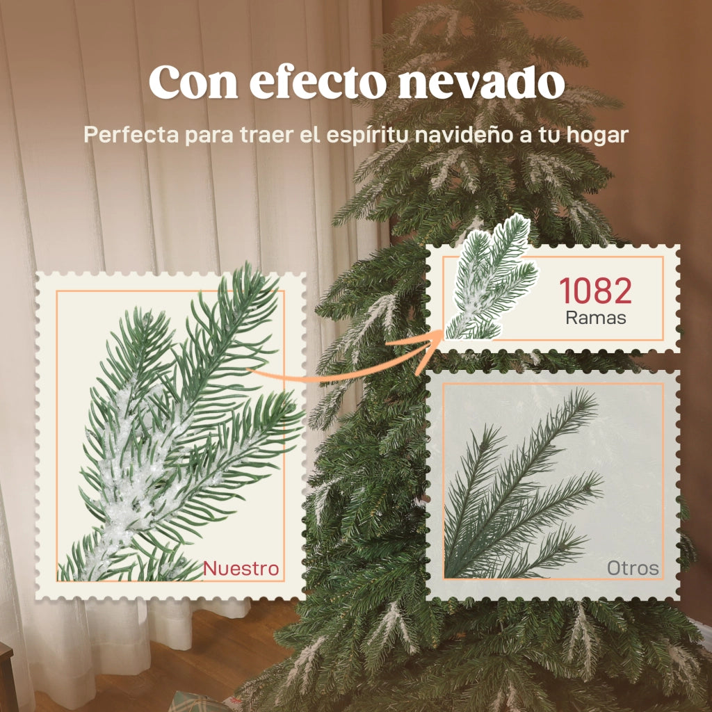 Albero di Natale Artificiale 180 cm ¨C zephmum ¨C Effetto Neve, Base in Acciaio Pieghevole