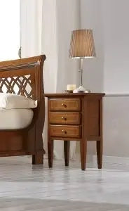 Comò in legno massiccio noce scuro arte povera itarsiato