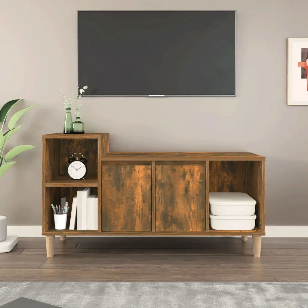 Mobile TV | Armadietto TV | Mobile Porta TV Rovere Fumo 100x35x55 cm in Legno Multistrato