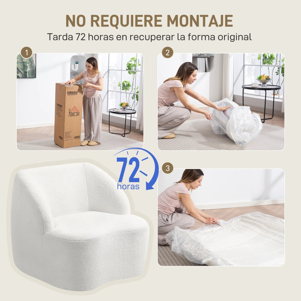 Poltrona Relax in Tessuto ¨C Zephmum ¨C Crema 88x92x101