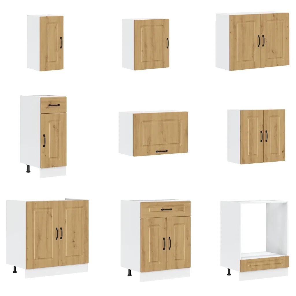 Set Mobili da Cucina 14 pz Kalmar Rovere Artigianale Truciolato
