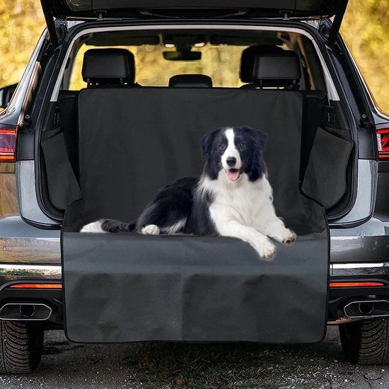 Laarsbeschermer per auto per cani, coperta per cani con protezione laterale, tappetino per protezione delle scarpe per cani, copertura per cani per bagagliaio impermeabile, protezione per scarpe per cani per auto con vano bagagli.