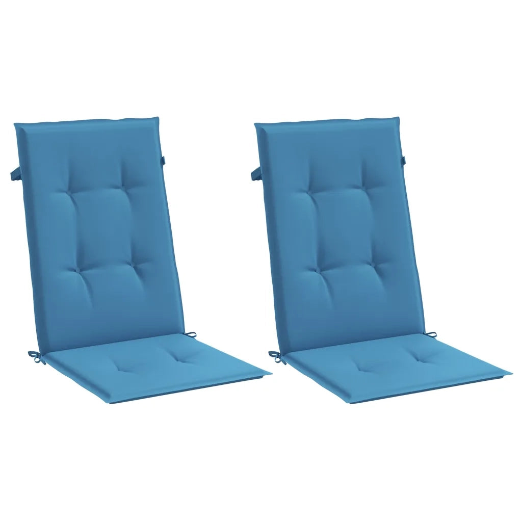 Cuscini Sedia Schiena Alta 2 Blu MÃ©lange 120x50x4 Tessuto