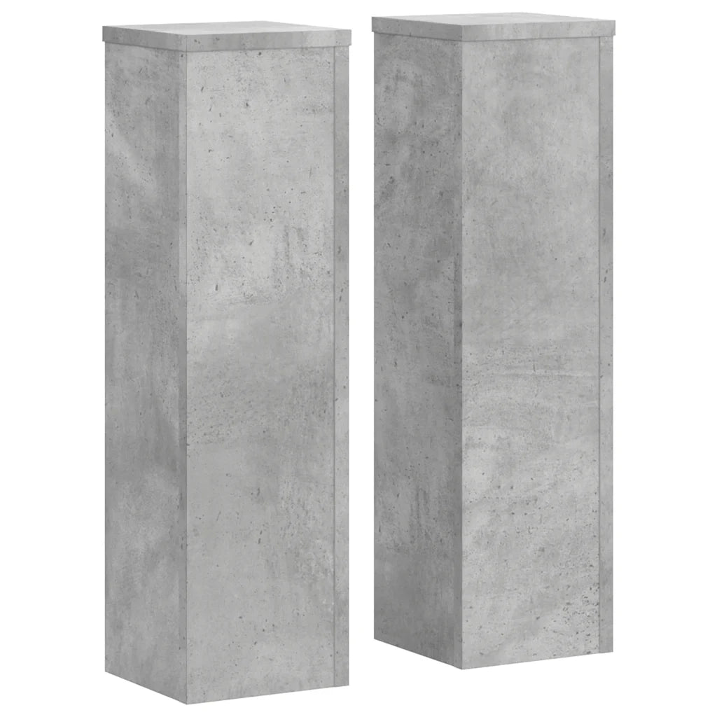 vidaXL Supporti per Piante 2 pz Grigio 17x17x60 cm Legno Multistrato
