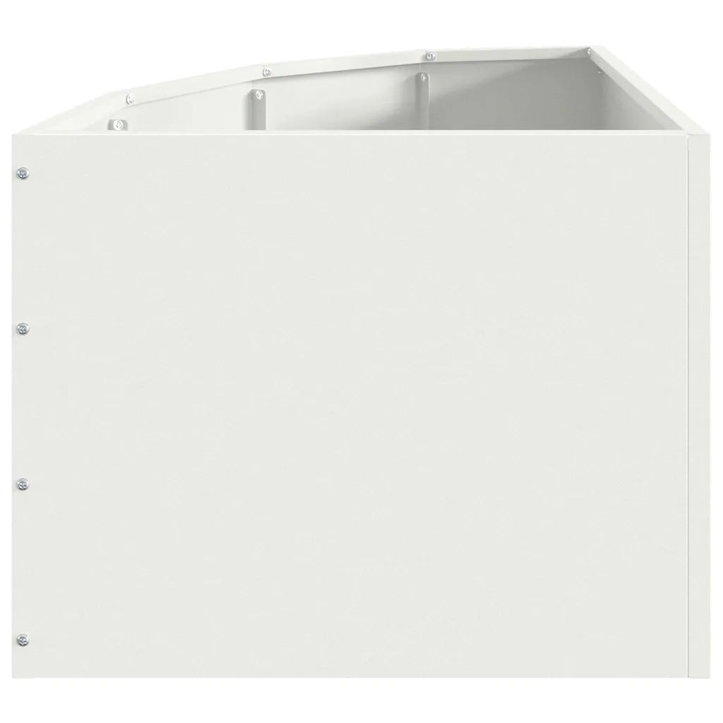 Fioriere | Cassetta per fiori | Vaso d'angolo Bianco 45 x 45 x 35 cm Acciaio