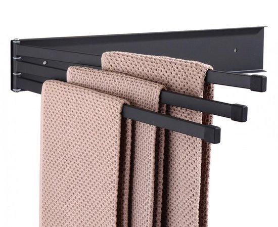 Asciugamani da bagno a 3 braccia - 41 cm - Asciugamani da bagno per la doccia - Asciugamani da bagno - Rotativo - Appeso - In acciaio inossidabile