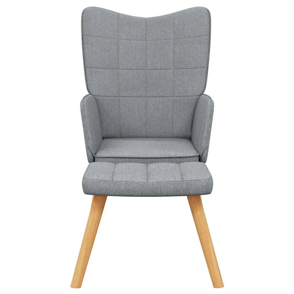 Poltrona Relax con Poggiapiedi Grigio Chiaro in Tessuto cod mxl 32682