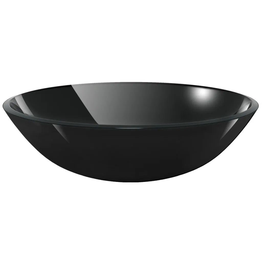 Lavandino in Vetro Temperato 42 cm Nero CFW2334822