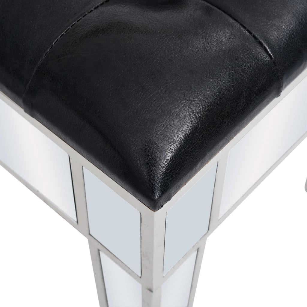 Toeletta tavolo da trucco di design mobili per camera da letto specchio 80 x 38 x 76 cm con sgabello MDF e vetro 02_0006380