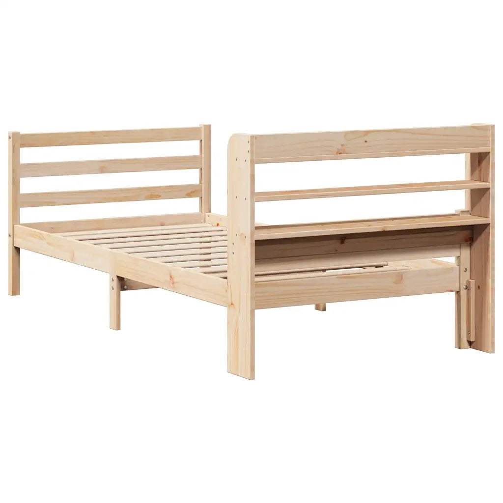 Giroletto con Testiera 100x200 cm Legno Massello di Pino 3306680