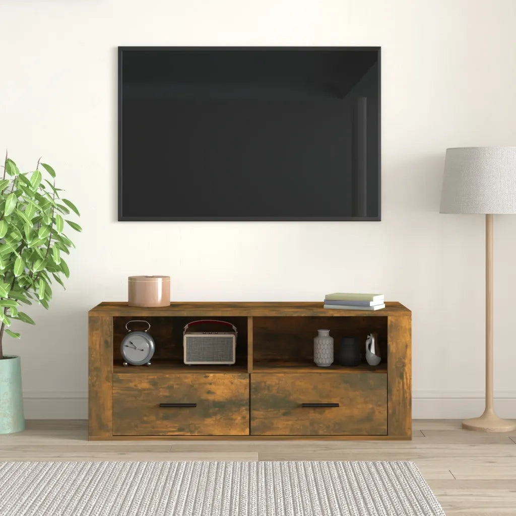Mobile TV | Armadietto TV | Mobile Porta TV Rovere Fumo 100x35x40 cm in Legno Multistrato