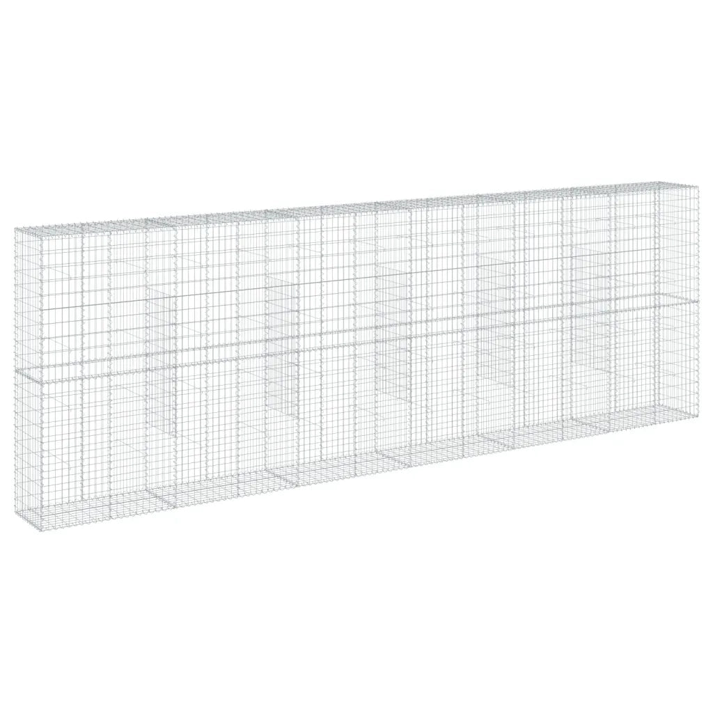 Cesto Gabbione con Copertura 600x50x200 cm in Ferro Zincato 3295171