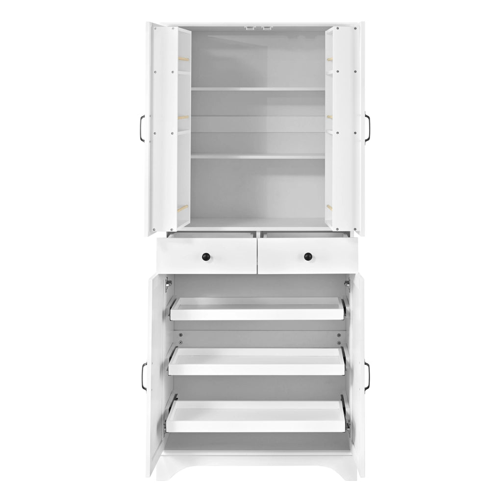 Armadio Alto con Ripiani Regolabili e Cassetti ¨C MINIMAL ¨C Bianco