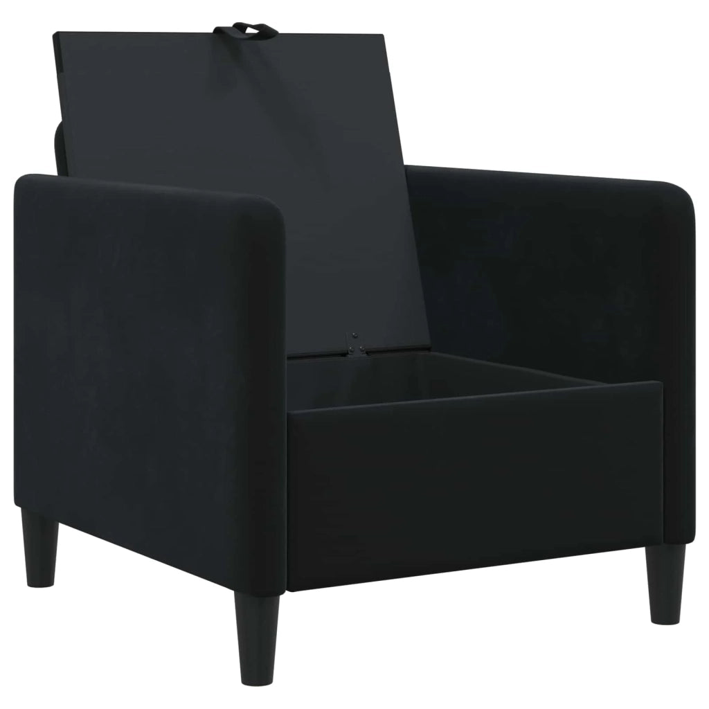 Divano con Storage Nero 72 x 78 x 87 cm Poliestere 42036883