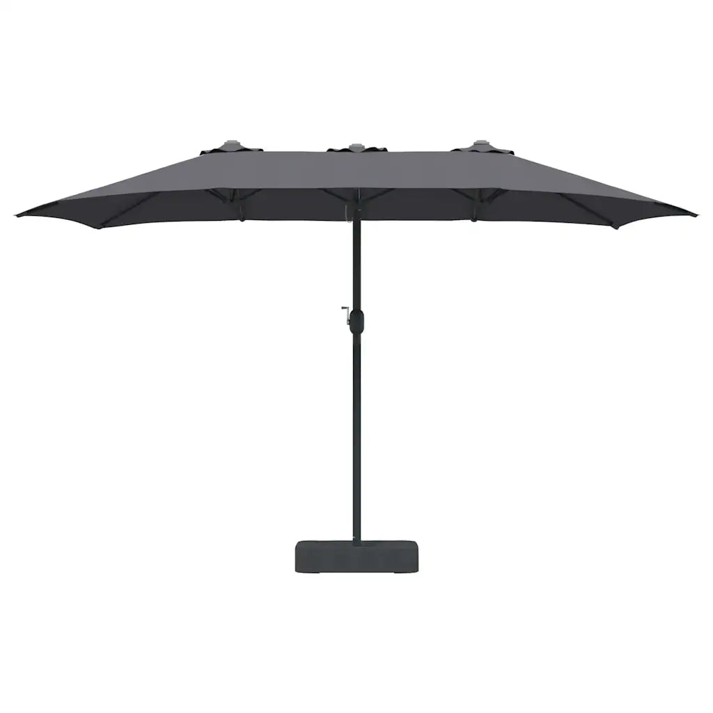 Ombrello da giardino-Ombrellone da spiaggia Antracite 385 x 209 x 244 cm