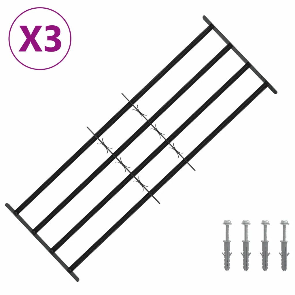 Griglia di sicurezza per finestre con 4 barre trasversali 3 pcs