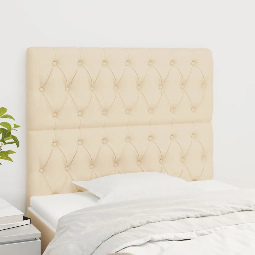 Testiera-Testata-Testiera Decorativa Crema 100x7x118/128 cm Tessuto
