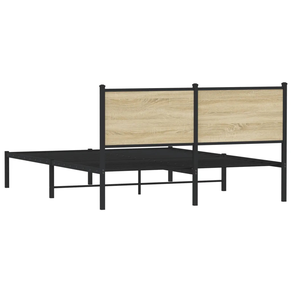 Giroletto senza Materaso in Metallo Rovere Sonoma 140x190 cm 4007716