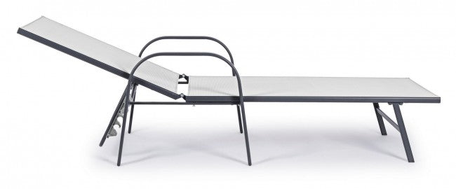 Lettino con Braccioli Arent Antracite in Metallo