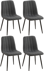 Set di 4 sedie Dijon grigio scuro,Tessuto