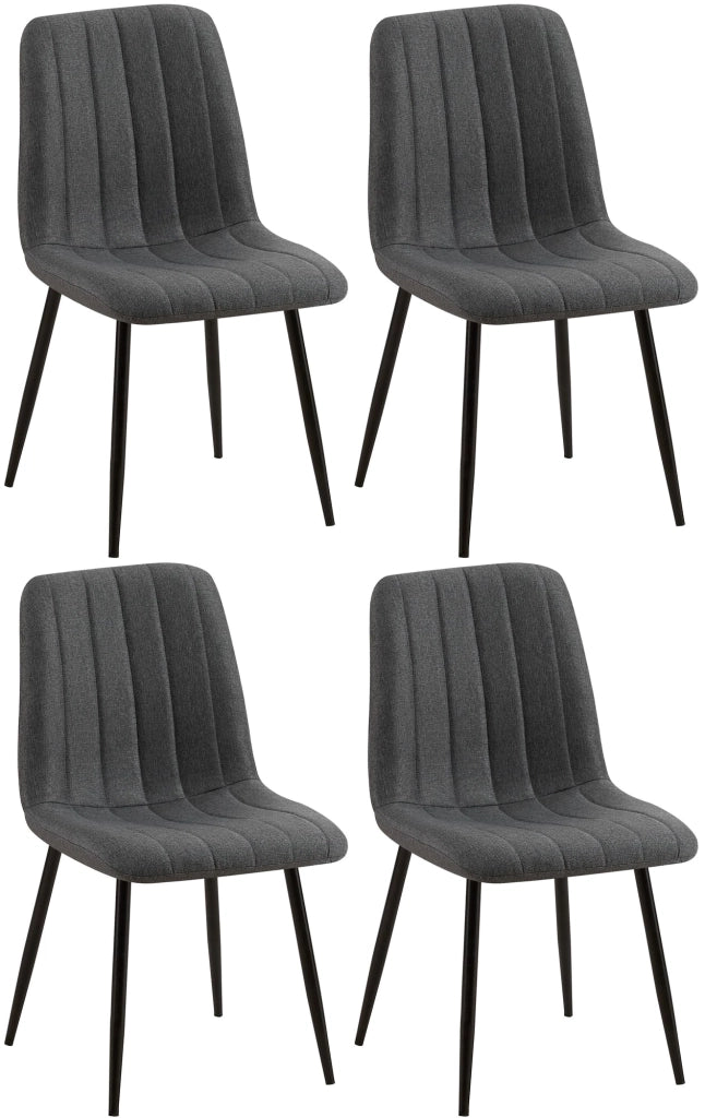 Set di 4 sedie Dijon grigio scuro,Tessuto