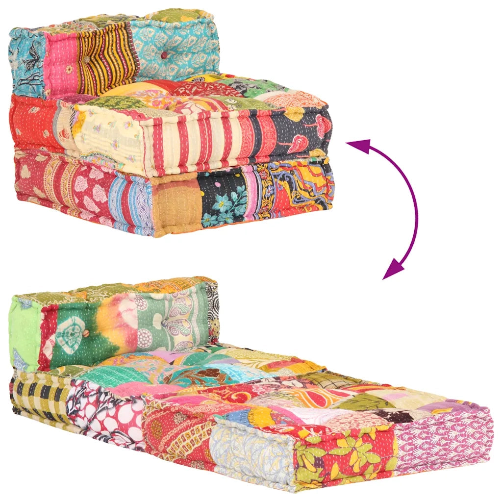 Pouf Modulare in Tessuto Patchwork