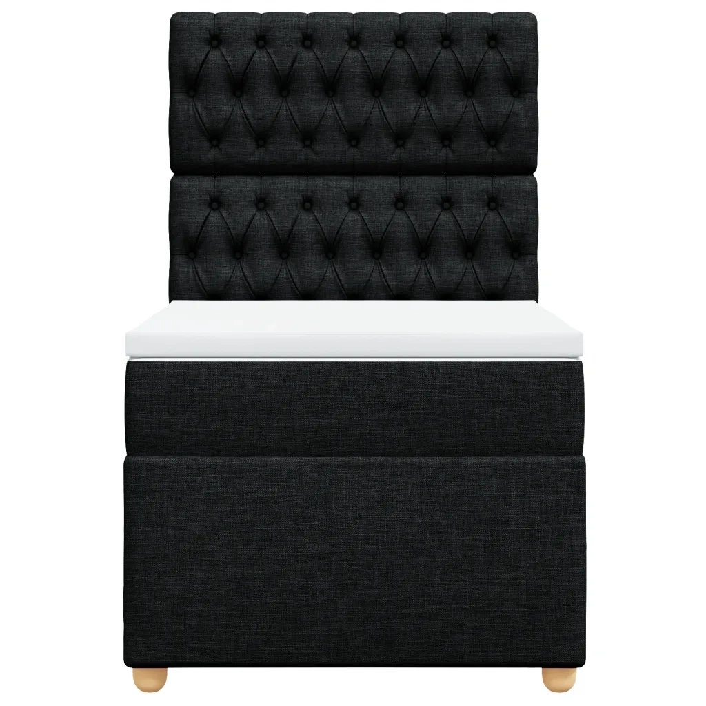 Giroletto a Molle con Materasso Nero 100x200 cm in Tessuto 3291200
