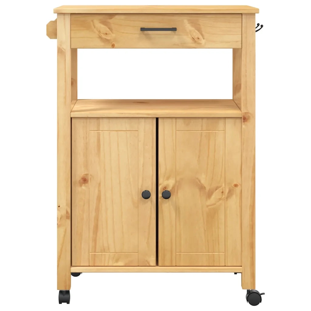 Carrello da Cucina MONZA 60x40x88,5 cm in Legno Massello di Pino 376097