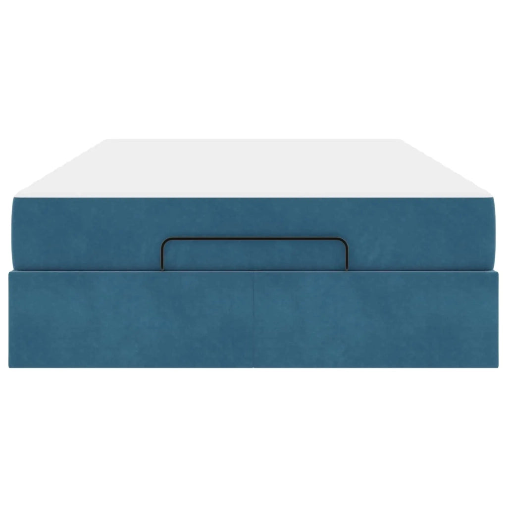 Struttura letto con materasso con materasso 2 pcs Blu Velluto