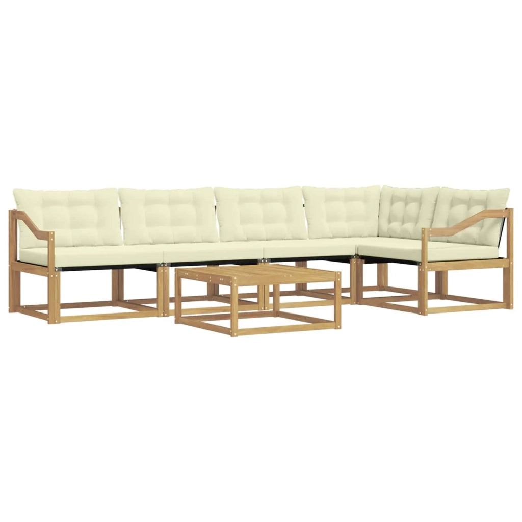 Set di divani da esterno 6 pcs Bianco e Crema 79 x 79 x 37 cm 3388716