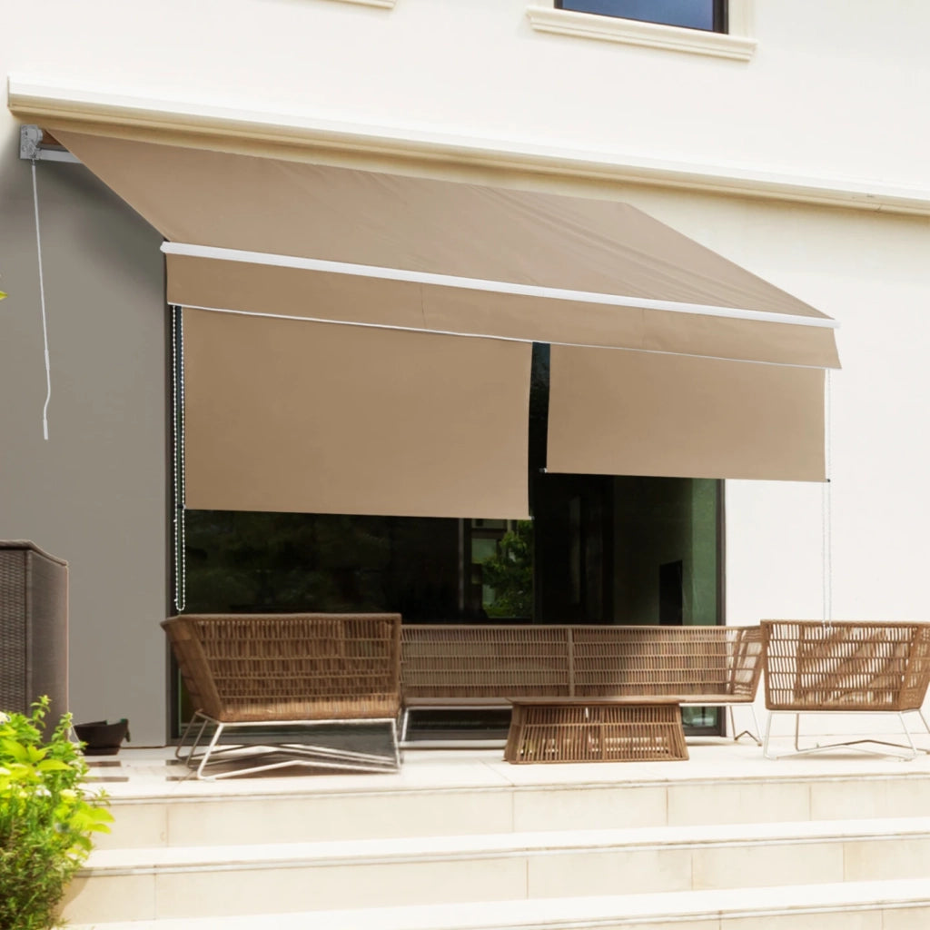 IDMarket - Tenda manuale 4x3 m taupe lambrequin H.1,50 m