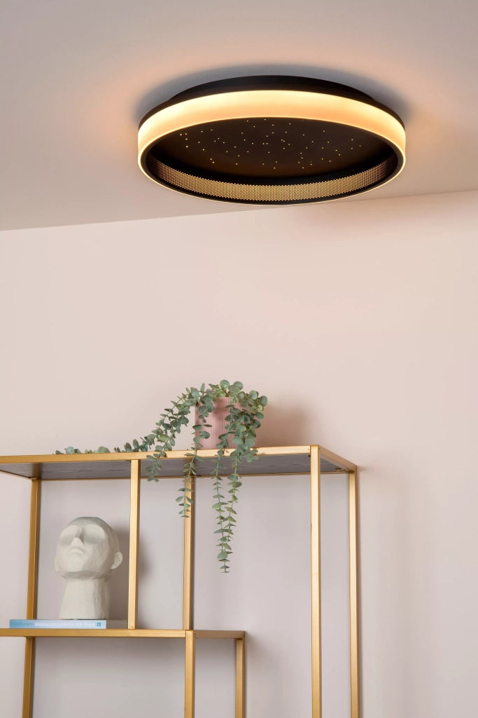 Plafoniera LED Lucide Estreja 40cm 40W nera stellata