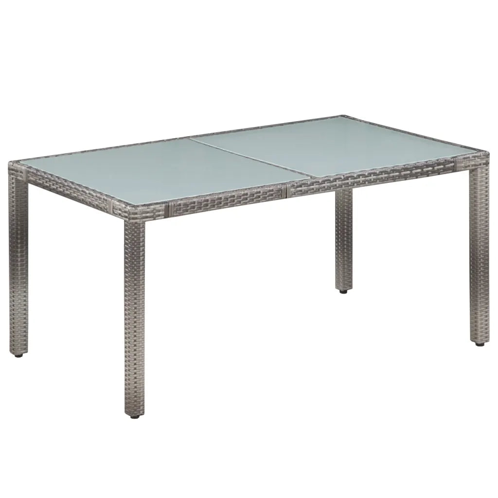 Set da Pranzo per Esterni 7 pz con Cuscini in Polyrattan Grigio 44071