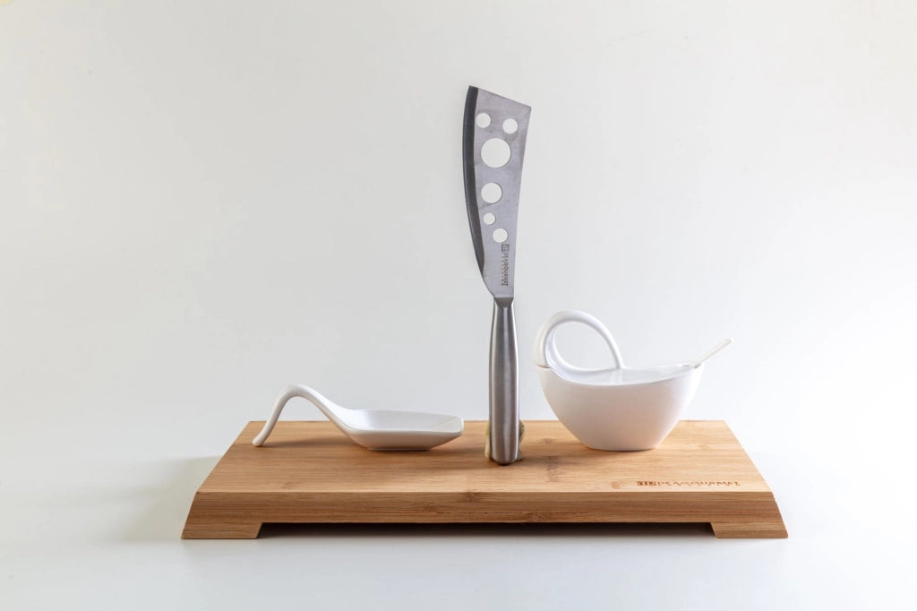 Kit Aperitivo Tagliere Legno Scuro 38,3x26,7x2,8 cm con Accessori